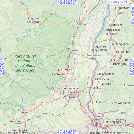 Rouffach on map