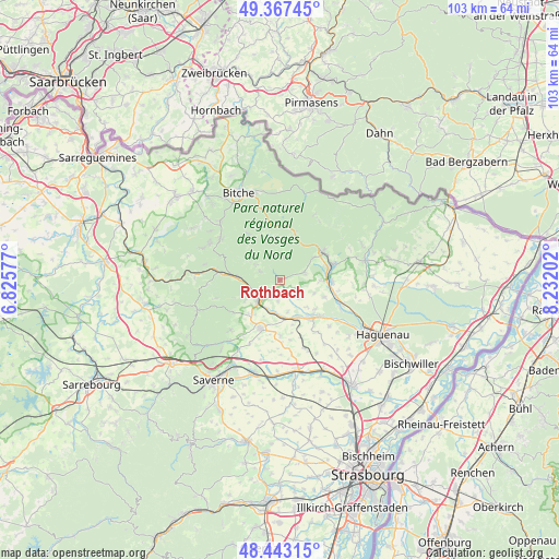 Rothbach on map