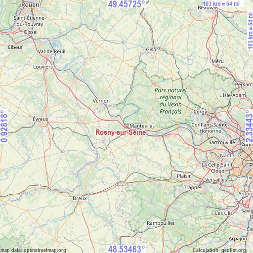 Rosny-sur-Seine on map