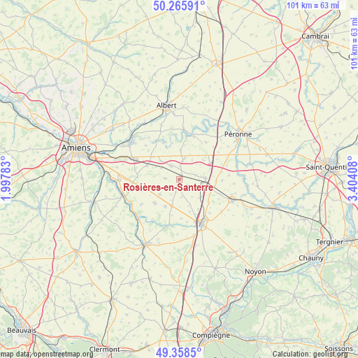 Rosières-en-Santerre on map