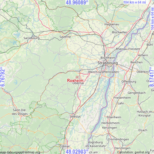 Rosheim on map