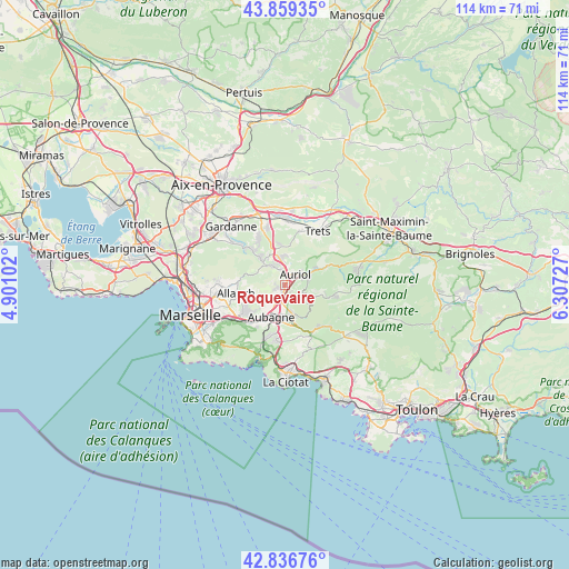 Roquevaire on map