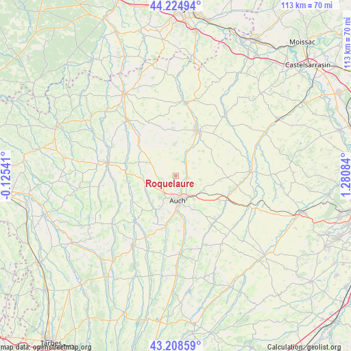 Roquelaure on map