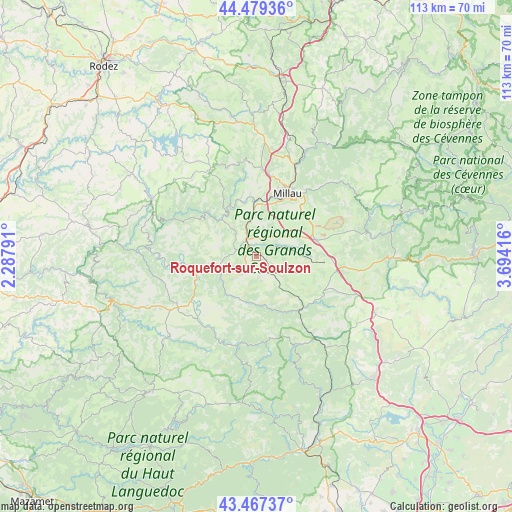 Roquefort-sur-Soulzon on map