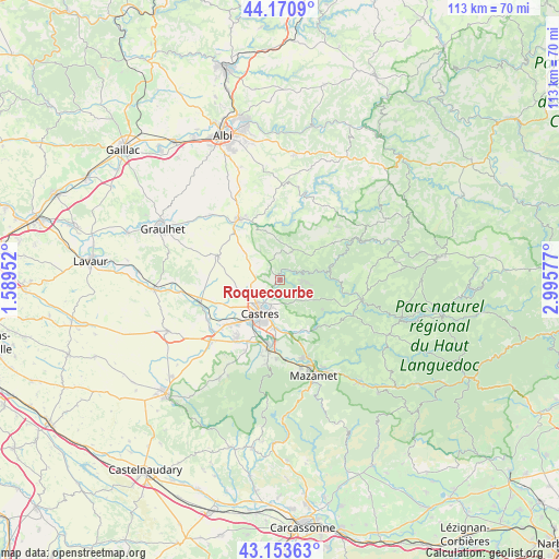 Roquecourbe on map