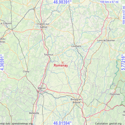 Romenay on map