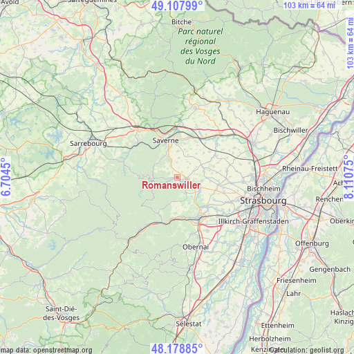 Romanswiller on map