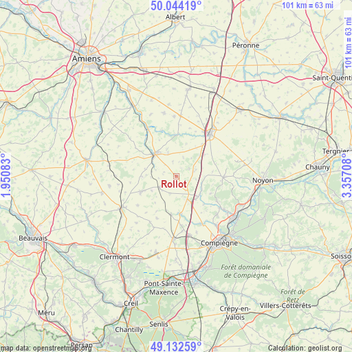 Rollot on map