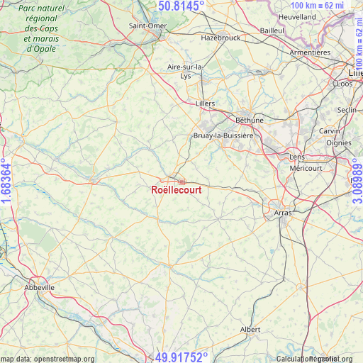 Roëllecourt on map