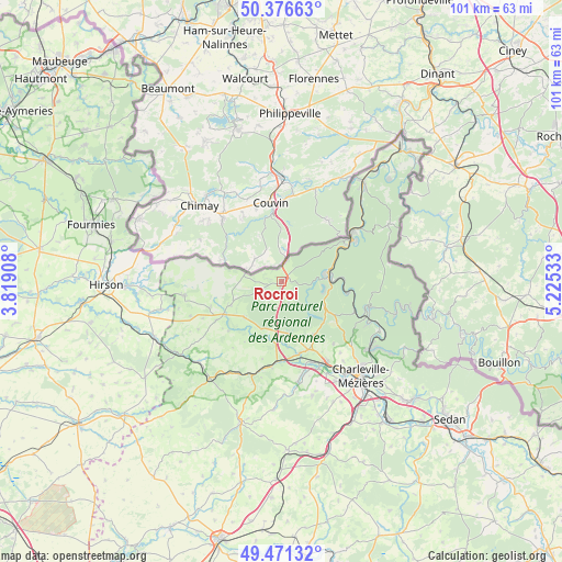 Rocroi on map