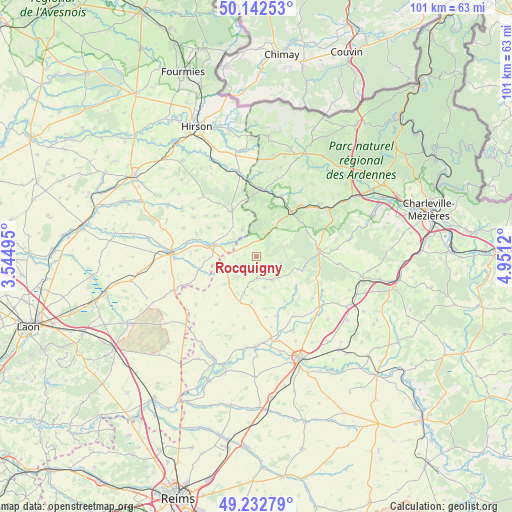 Rocquigny on map