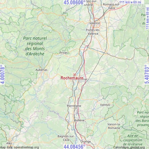 Rochemaure on map