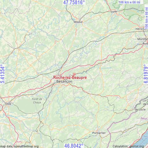 Roche-lez-Beaupré on map