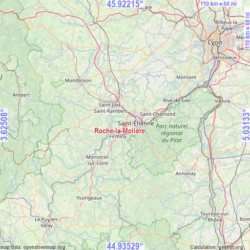 Roche-la-Molière on map