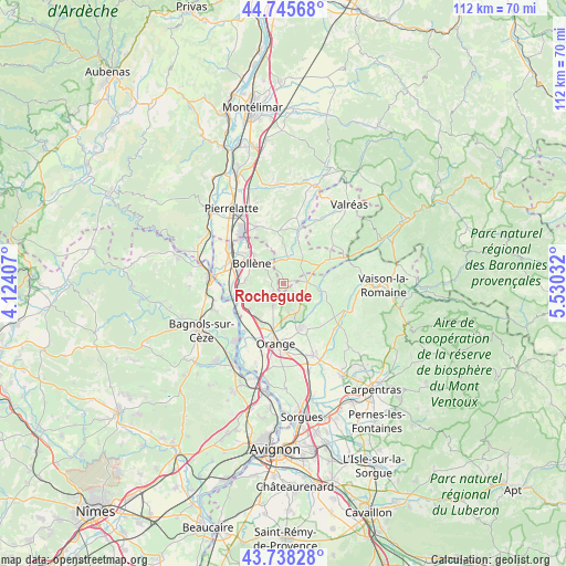 Rochegude on map