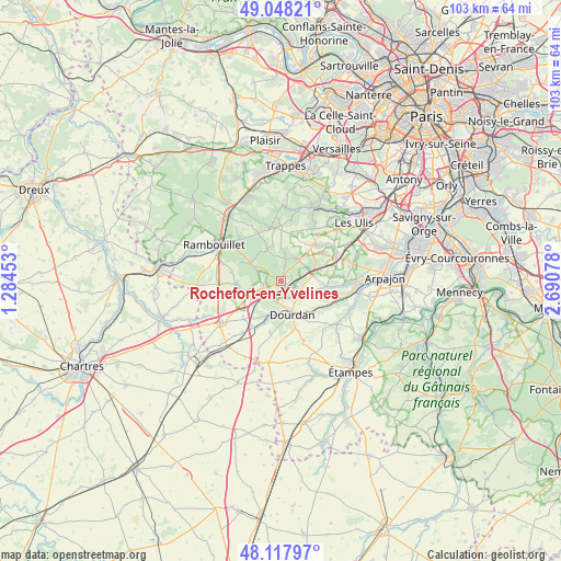 Rochefort-en-Yvelines on map