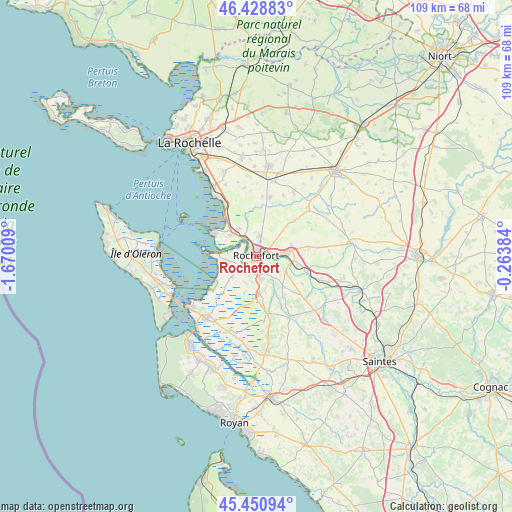 Rochefort on map