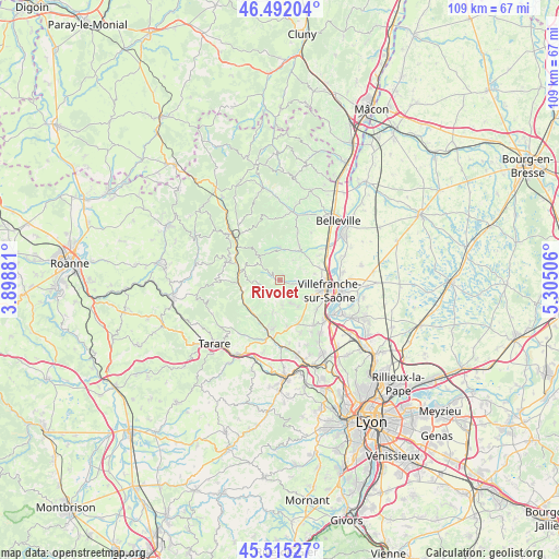 Rivolet on map