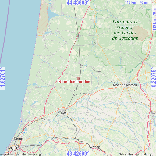 Rion-des-Landes on map