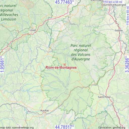 Riom-ès-Montagnes on map