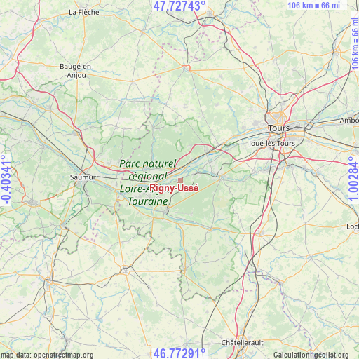Rigny-Ussé on map