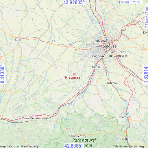 Rieumes on map