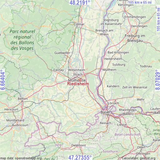 Riedisheim on map
