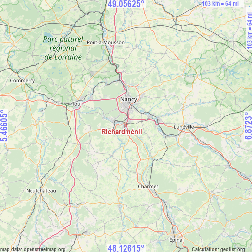 Richardménil on map