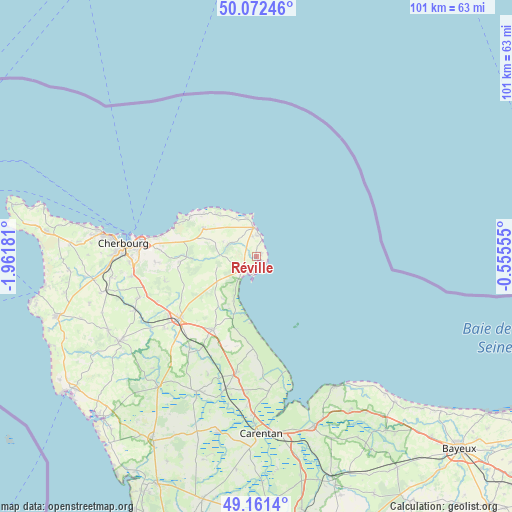 Réville on map