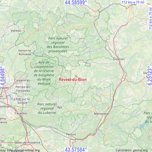 Revest-du-Bion on map