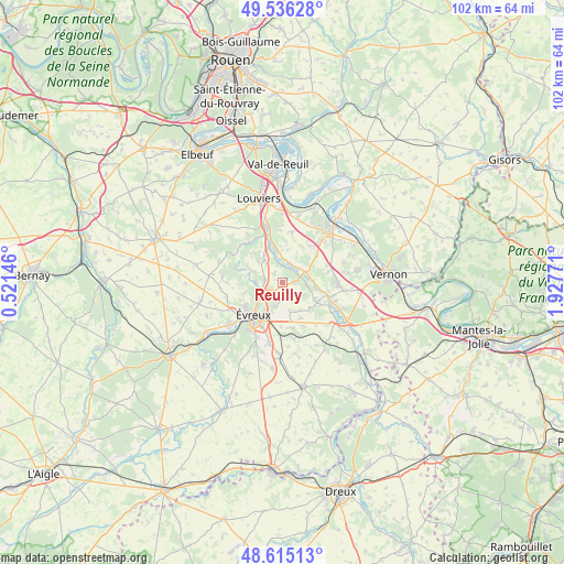 Reuilly on map