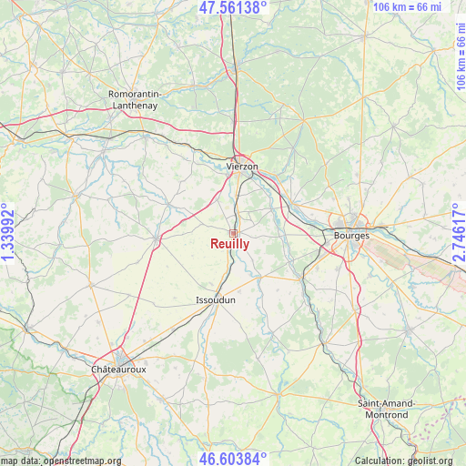Reuilly on map