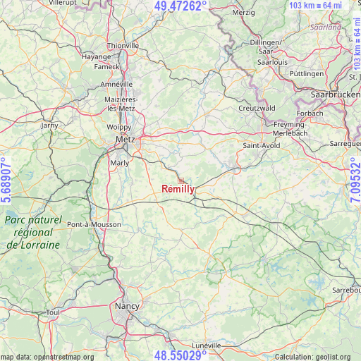 Rémilly on map