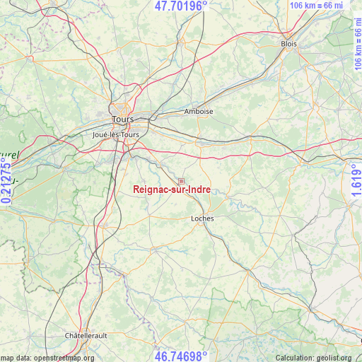 Reignac-sur-Indre on map