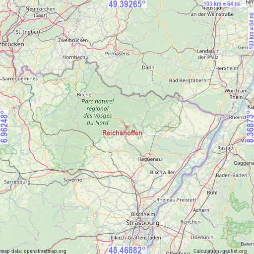 Reichshoffen on map