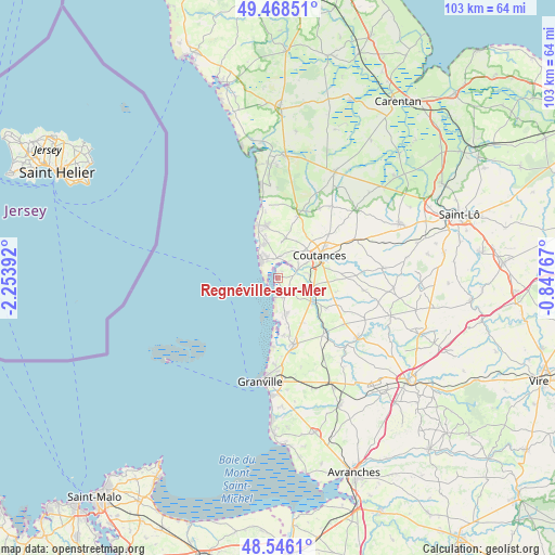 Regnéville-sur-Mer on map