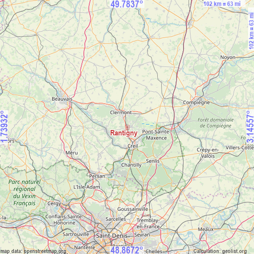 Rantigny on map