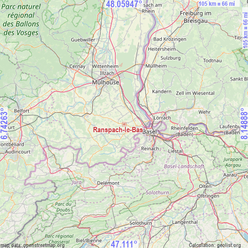 Ranspach-le-Bas on map