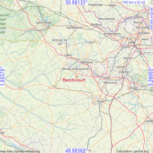 Ranchicourt on map