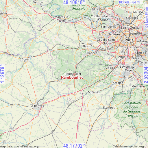 Rambouillet on map
