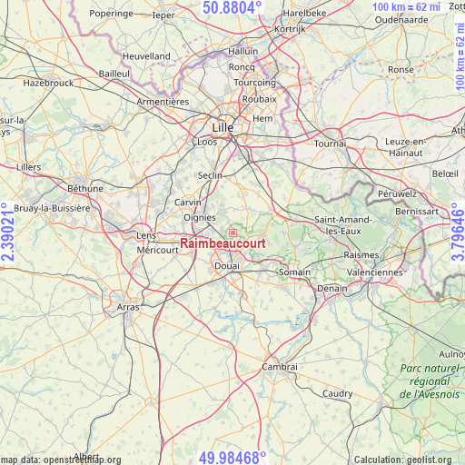 Raimbeaucourt on map