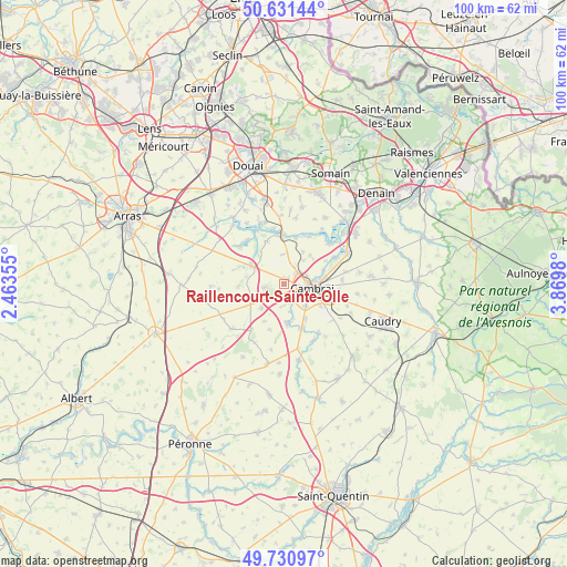 Raillencourt-Sainte-Olle on map