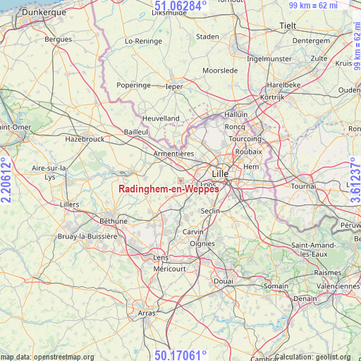 Radinghem-en-Weppes on map