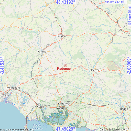 Radenac on map