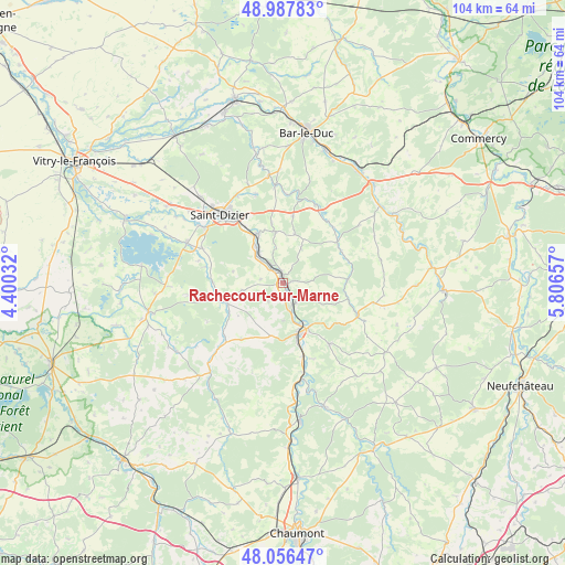 Rachecourt-sur-Marne on map