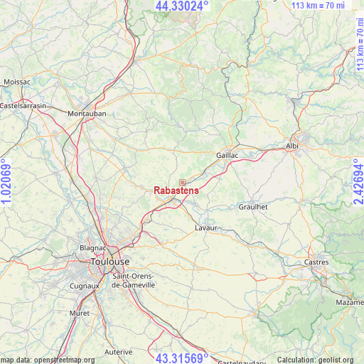 Rabastens on map