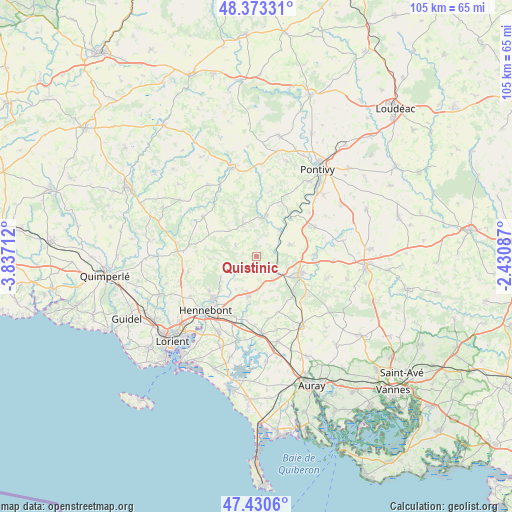 Quistinic on map