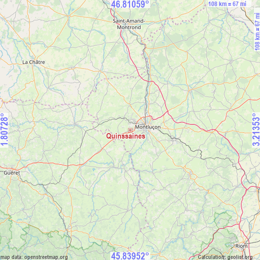 Quinssaines on map