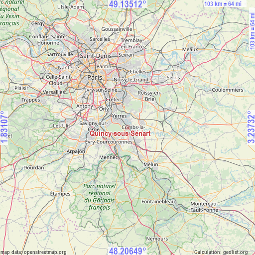 Quincy-sous-Sénart on map