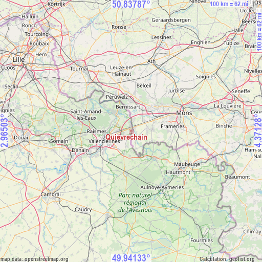 Quiévrechain on map